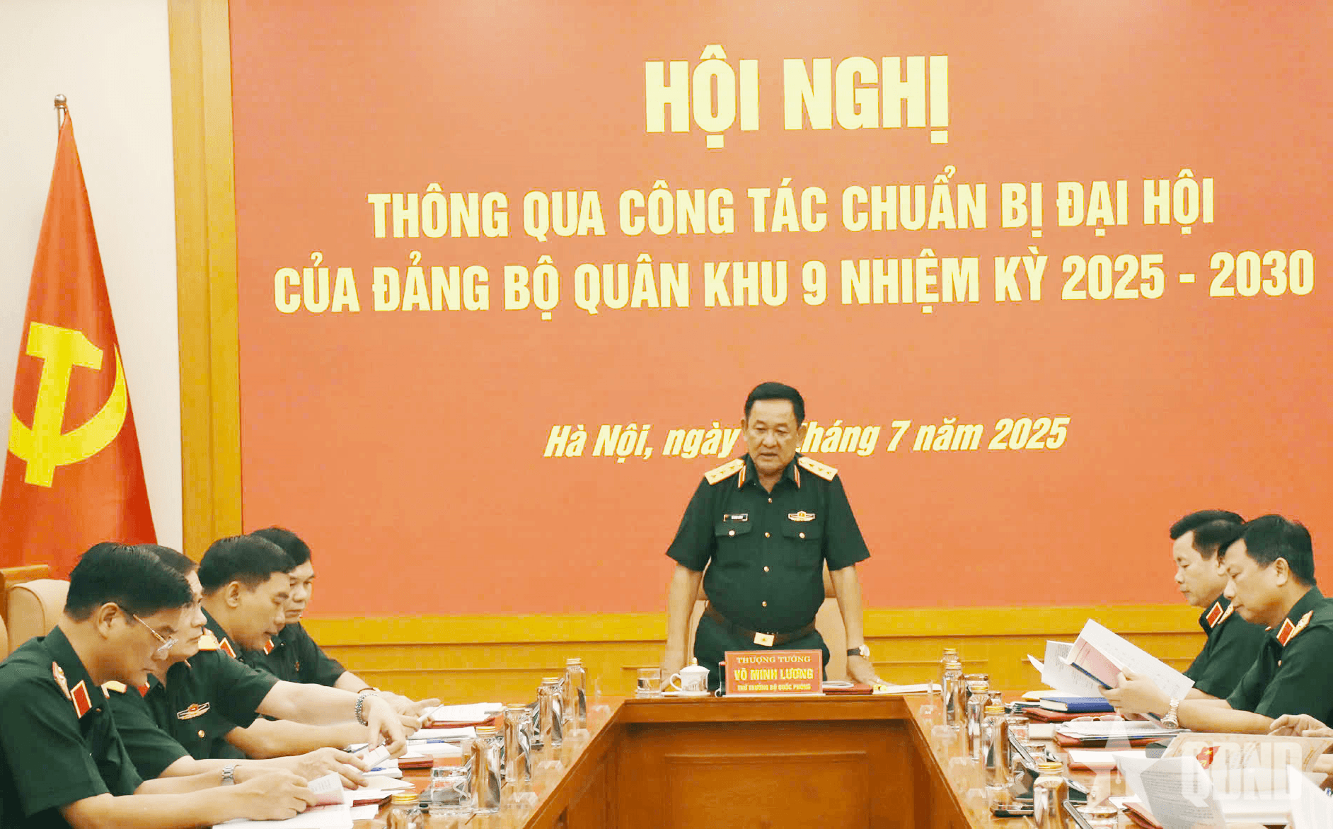 Thượng tướng Võ Minh Lương chủ trì thông qua công tác chuẩn bị đại hội của Đảng bộ Quân khu 9