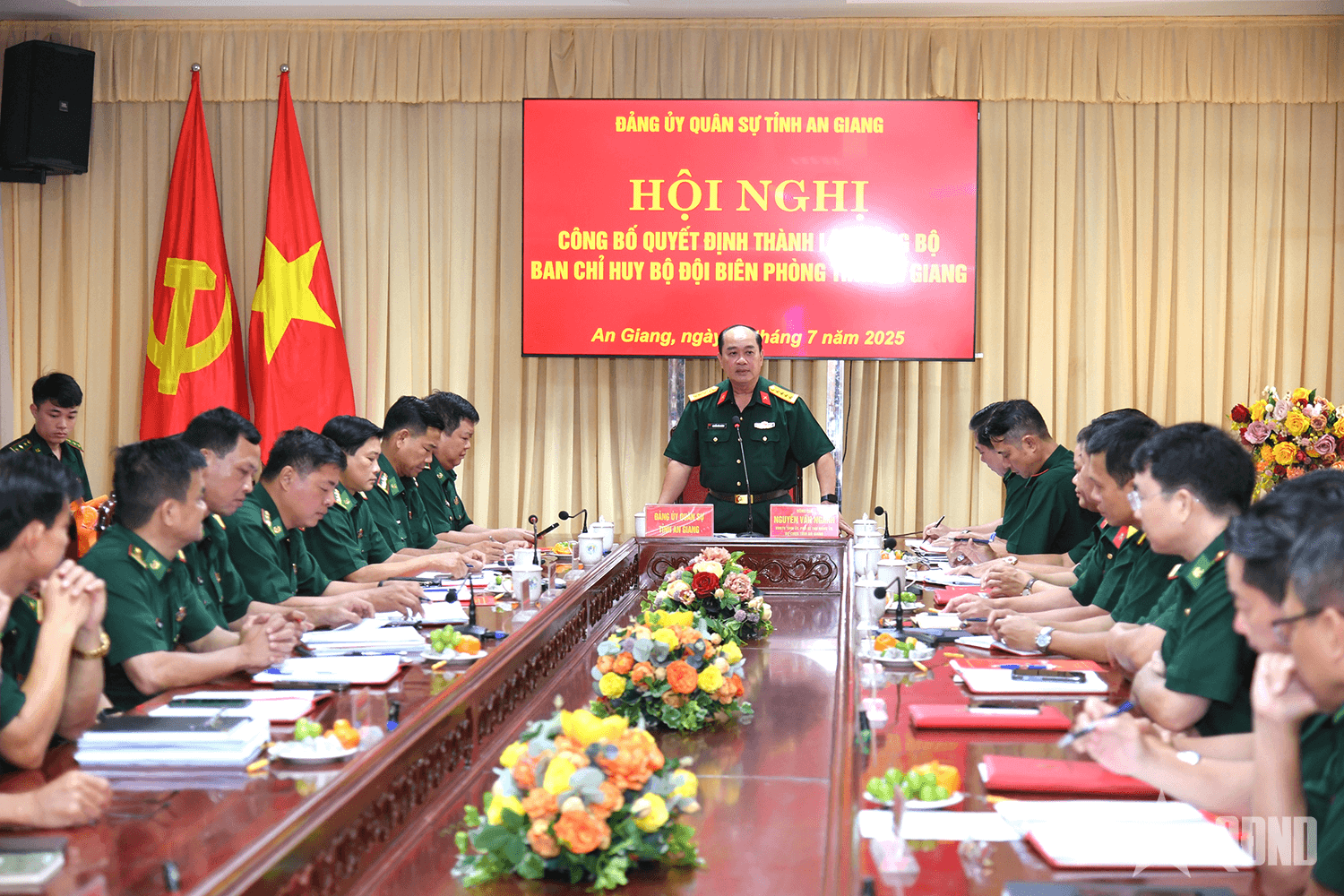 Công bố quyết định thành lập Đảng bộ Ban Chỉ huy Bộ đội Biên phòng tỉnh An Giang