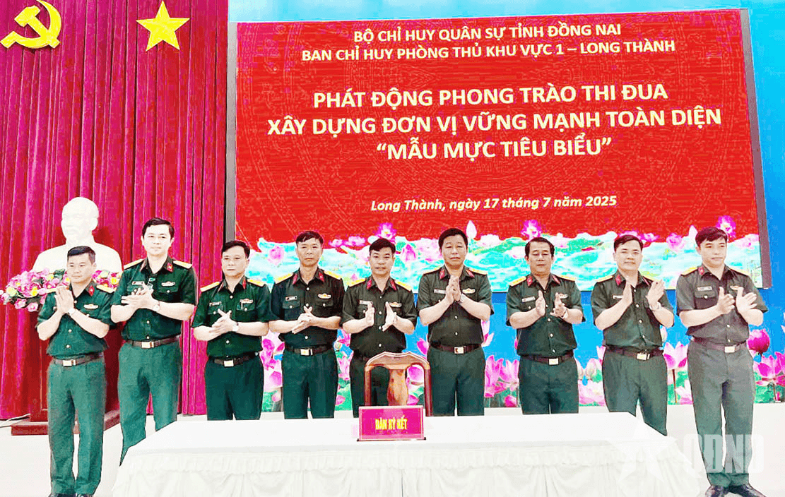Ban Chỉ huy Phòng thủ khu vực 1 - Long Thành phát động thi đua xây dựng đơn vị vững mạnh toàn diện