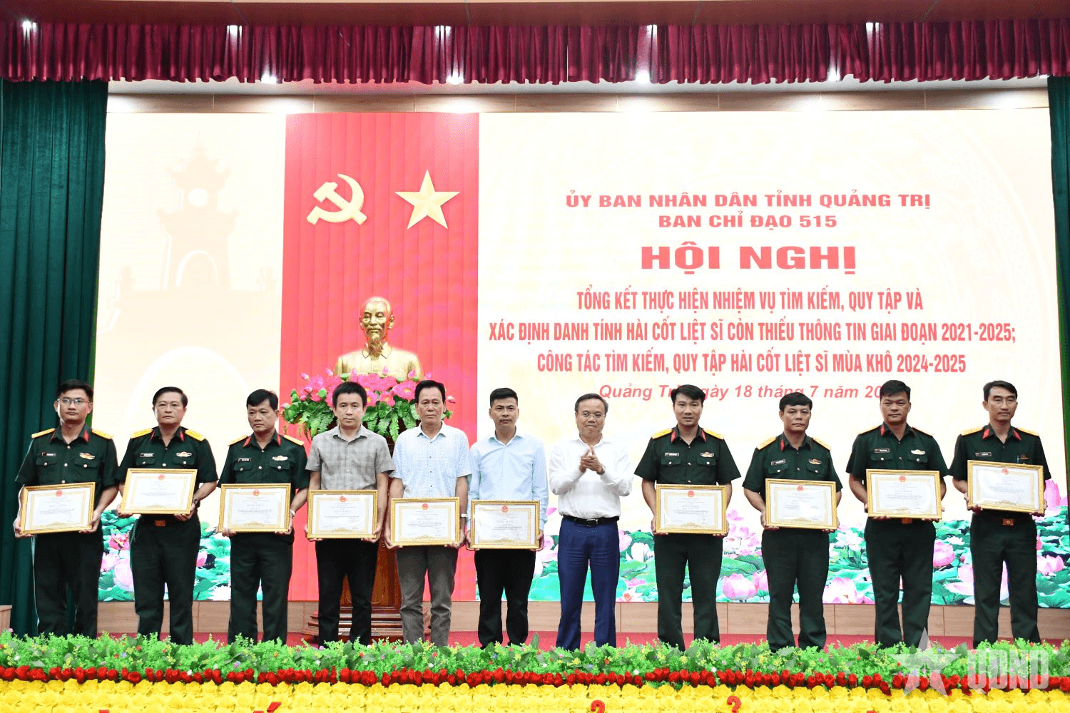 Ban chỉ đạo 515 tỉnh Quảng Trị: Chỉ đạo các đơn vị phối hợp tìm kiếm, quy tập hơn 540 hài cốt liệt sĩ, giai đoạn 2021-2025
