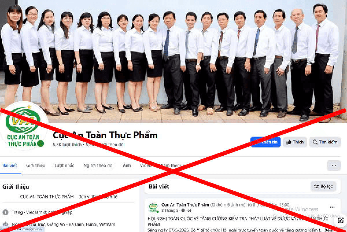 Cảnh giác với trang mạo danh Cục An toàn thực phẩm trên mạng xã hội