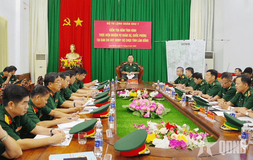 Bộ tư lệnh Quân khu 7 kiểm tra Ban chỉ huy Bộ đội Biên phòng tỉnh Lâm Đồng