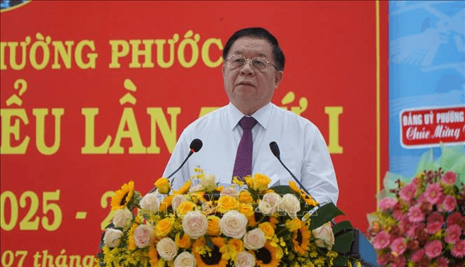Đồng chí Nguyễn Trọng Nghĩa dự Đại hội đại biểu Đảng bộ xã Thường Phước (tỉnh Đồng Tháp)
