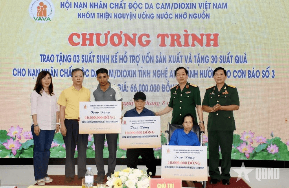 Trao quà, hỗ trợ sinh kế tặng nạn nhân chất độc da cam các tỉnh Nghệ An, Quảng Trị