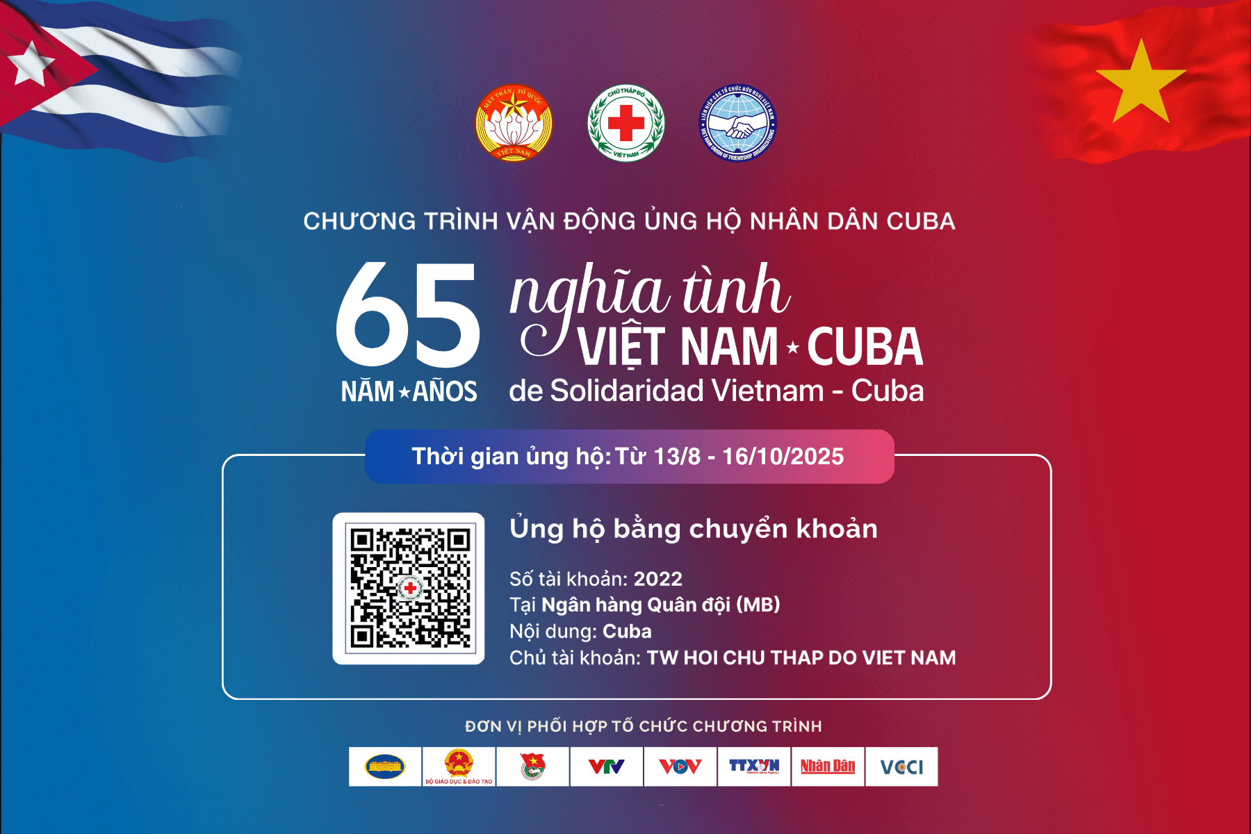 Chương trình ủng hộ nhân dân Cuba đạt mục tiêu 65 tỷ đồng sau 30 giờ