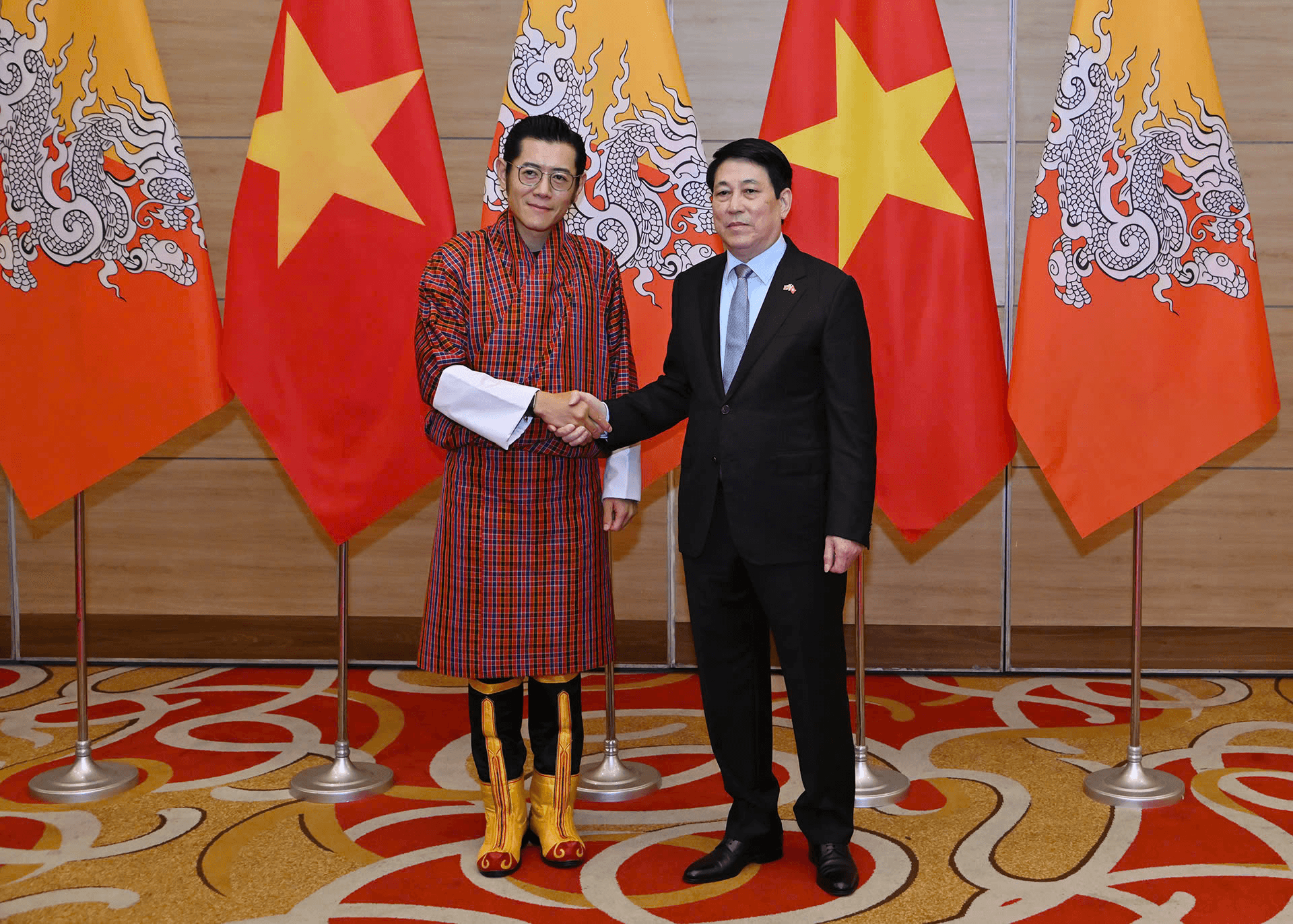 Chủ tịch nước Lương Cường chủ trì chiêu đãi cấp nhà nước Quốc vương Bhutan