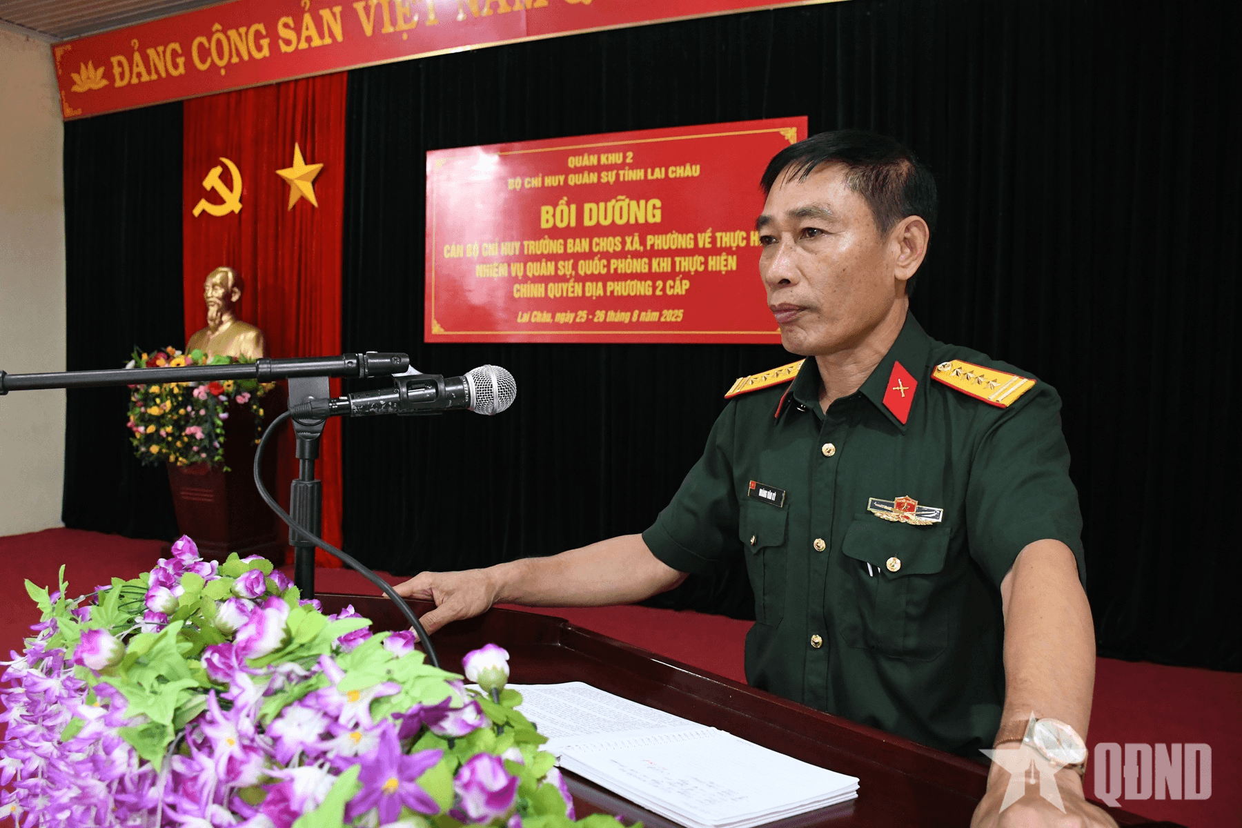 Bộ CHQS tỉnh Lai Châu bồi dưỡng cán bộ Chỉ huy trưởng Ban CHQS cấp xã về quân sự, quốc phòng