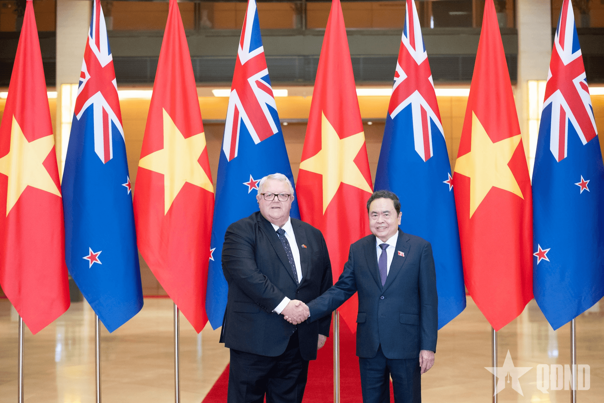 Chủ tịch Quốc hội Trần Thanh Mẫn hội đàm với Chủ tịch Quốc hội New Zealand Gerry Brownlee