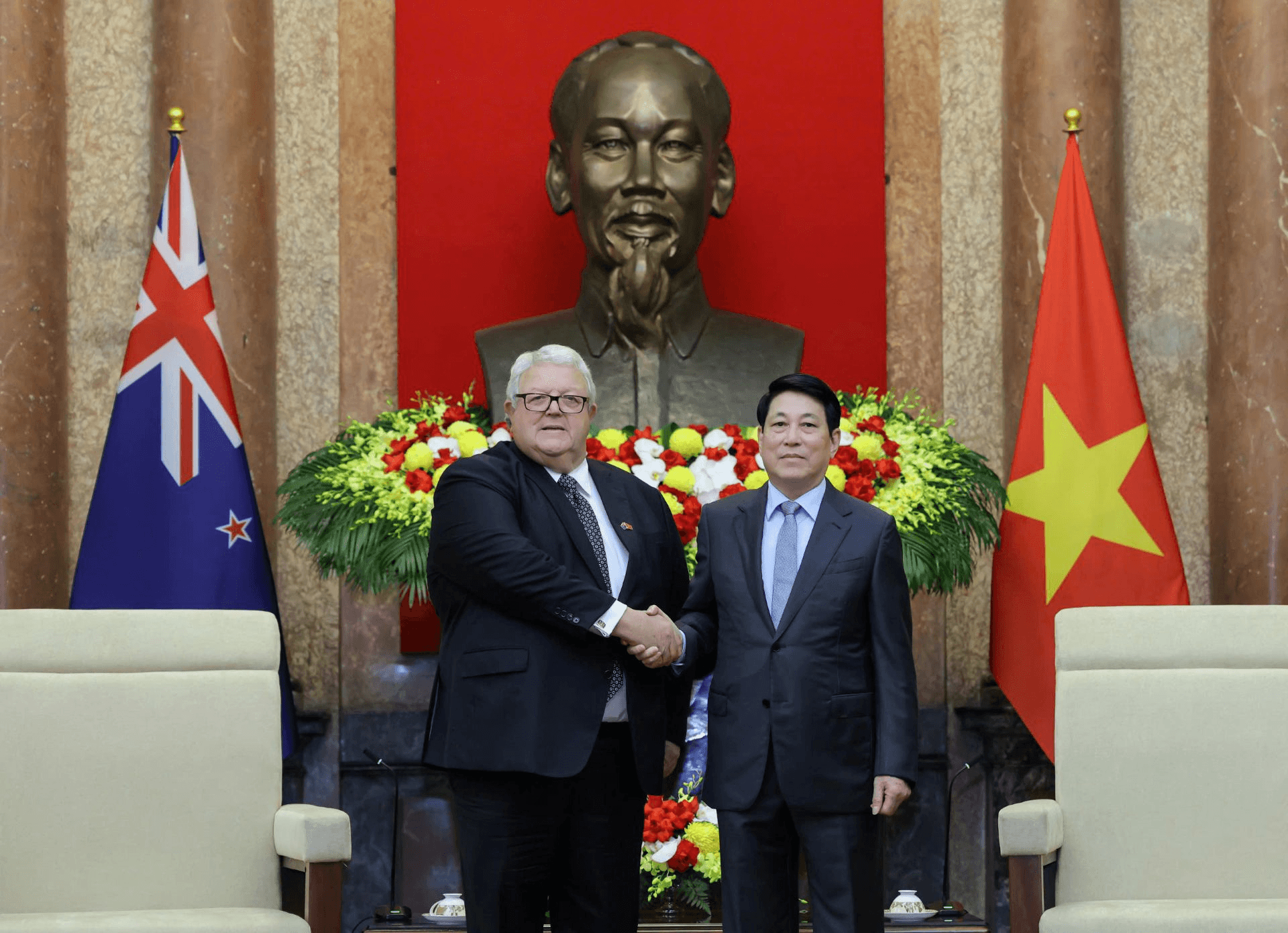 Chủ tịch nước Lương Cường tiếp Chủ tịch Quốc hội New Zealand