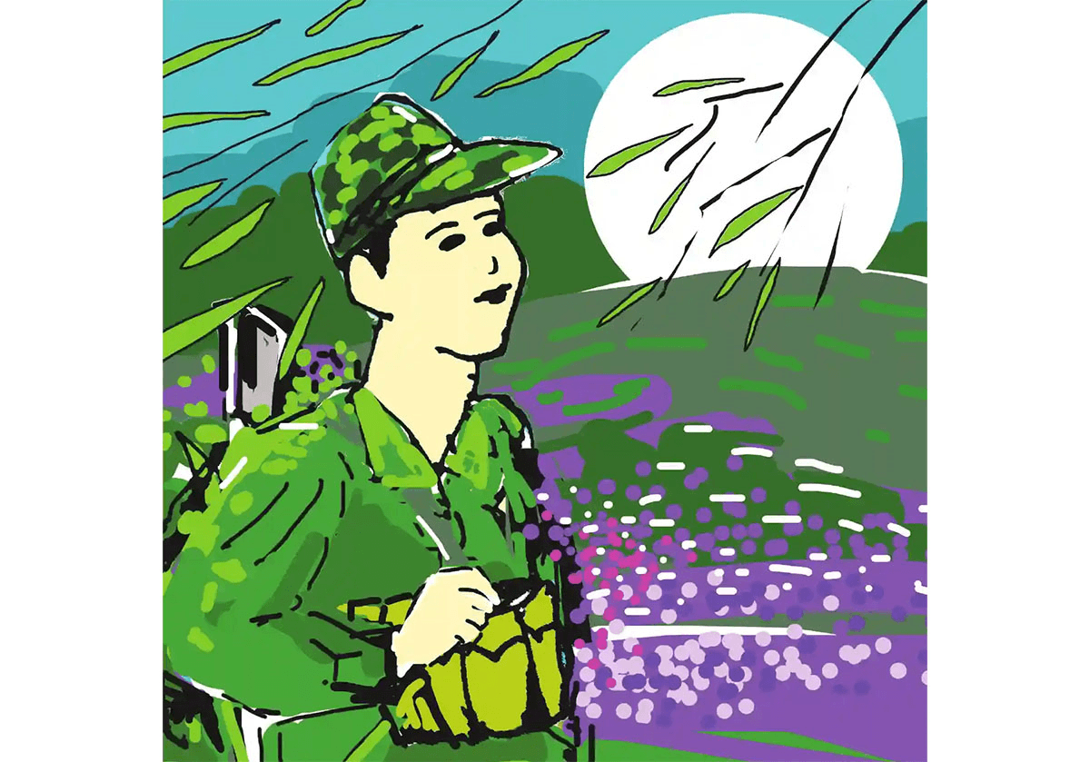 Sắc hoa tím và anh chiến sĩ biên phòng!