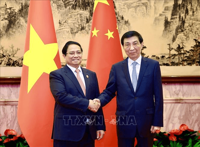 Thủ tướng Phạm Minh Chính hội kiến Chủ tịch Chính hiệp toàn quốc Trung Quốc Vương Hộ Ninh