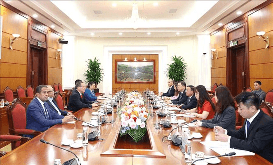 Thường trực Ban Bí thư Trần Cẩm Tú tiếp Phó chủ tịch Đảng Xã hội Chủ nghĩa thống nhất Venezuela
