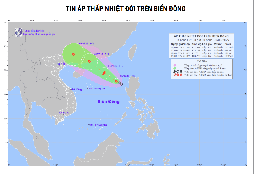 Áp thấp nhiệt đới có khả năng mạnh lên thành bão