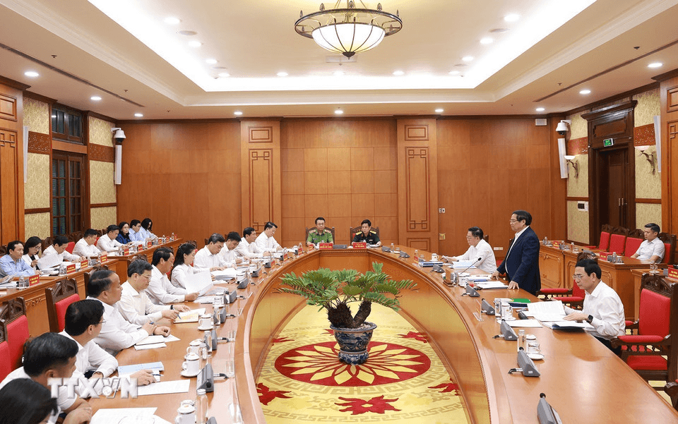 Thủ tướng Phạm Minh Chính chủ trì cuộc làm việc của Bộ Chính trị với Ban Thường vụ Tỉnh ủy Tây Ninh và Tuyên Quang về Đại hội Đảng bộ các địa phương