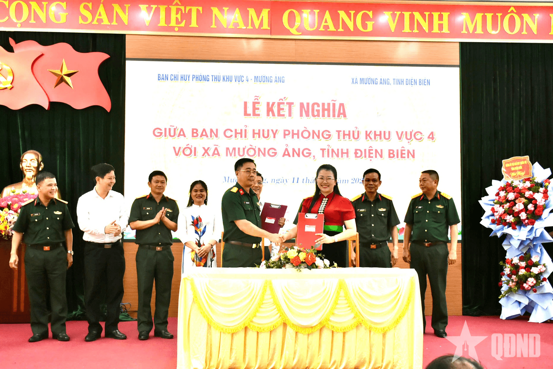Điện Biên: Ban Chỉ huy Phòng thủ khu vực 4 kết nghĩa với xã Mường Ảng