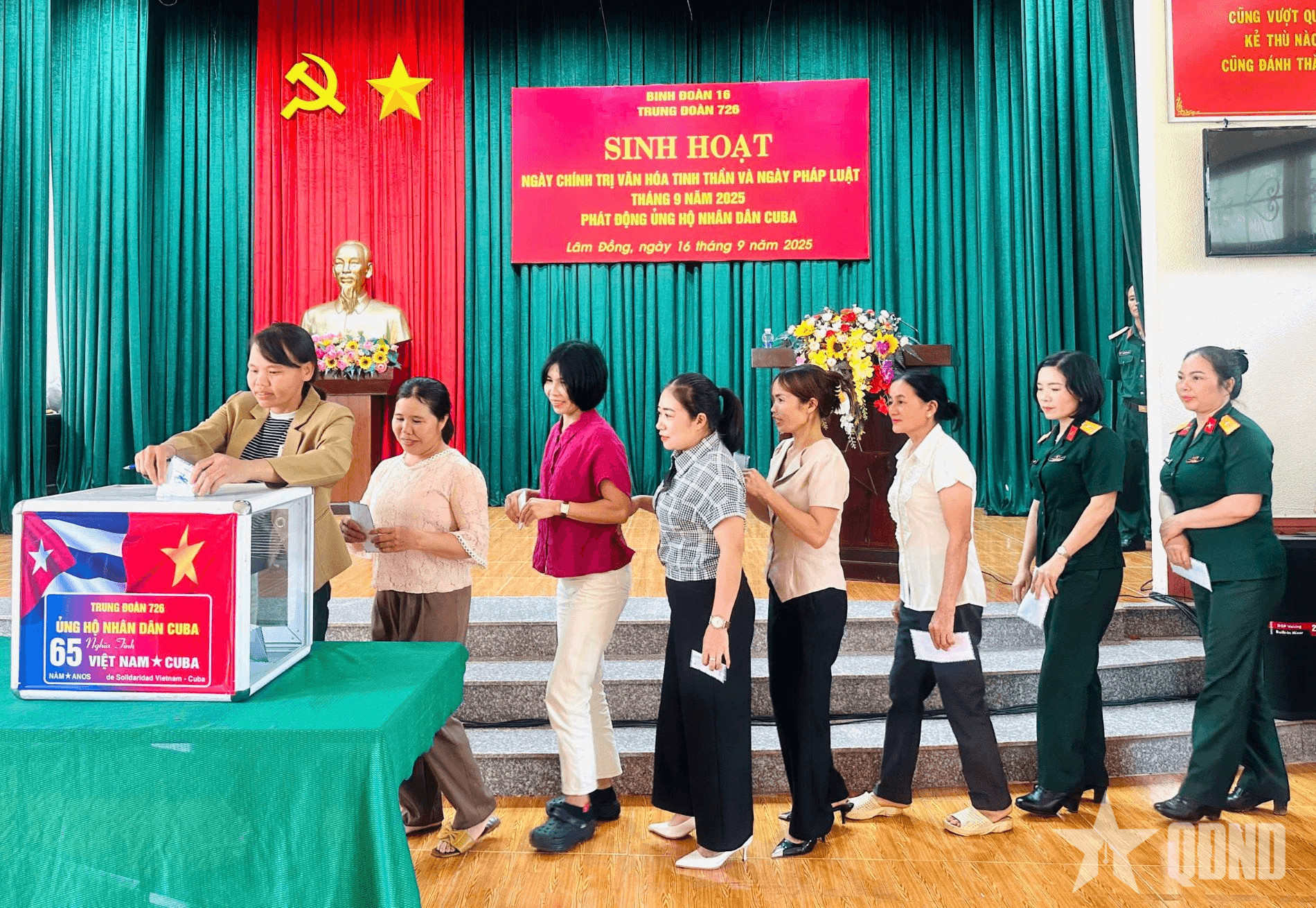 Trung đoàn 726 (Binh đoàn 16) quyên góp, ủng hộ nhân dân Cuba