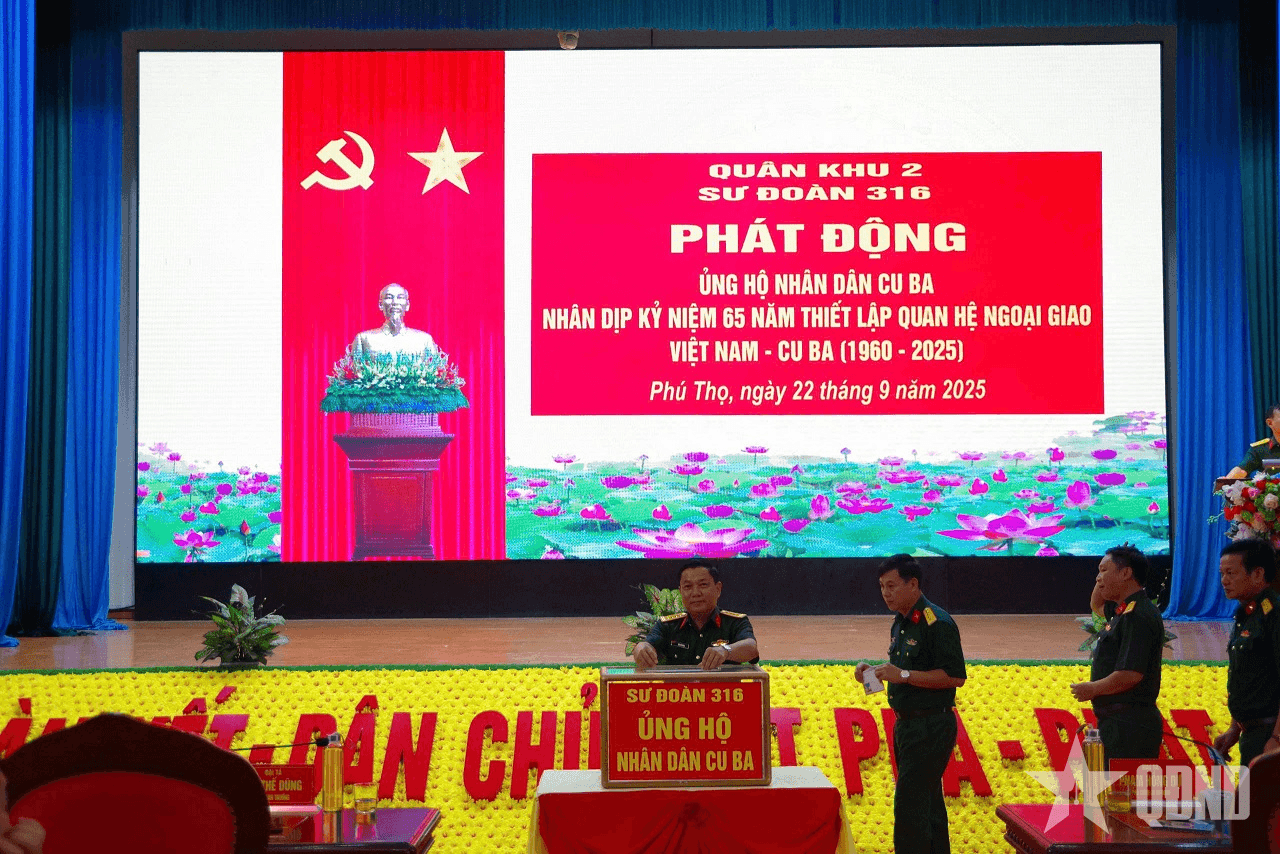 Sư đoàn 316 (Quân khu 2) phát động ủng hộ nhân dân Cuba