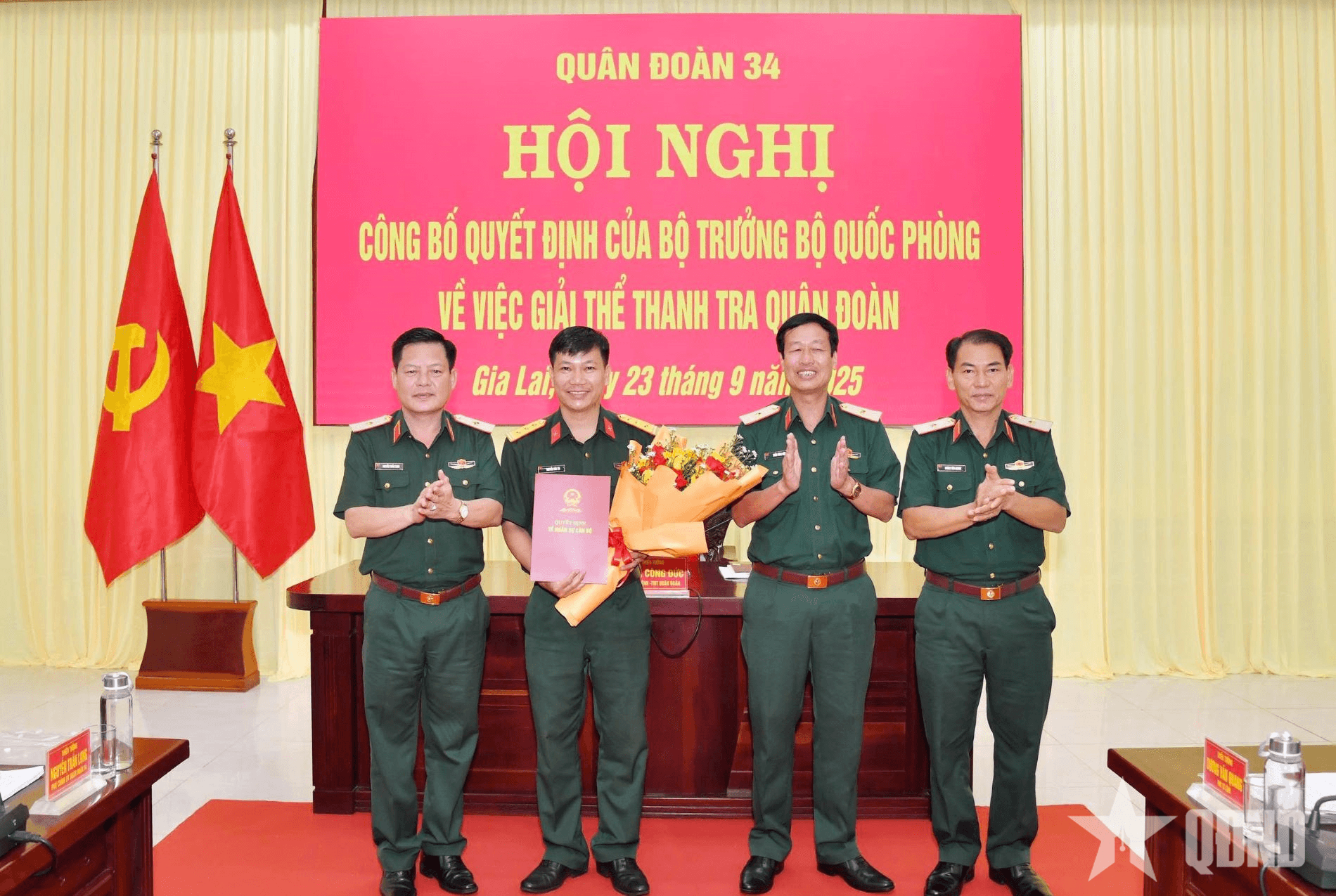 Quân đoàn 34 công bố quyết định của Bộ trưởng Bộ Quốc phòng về việc giải thể cơ quan thanh tra Quân đoàn