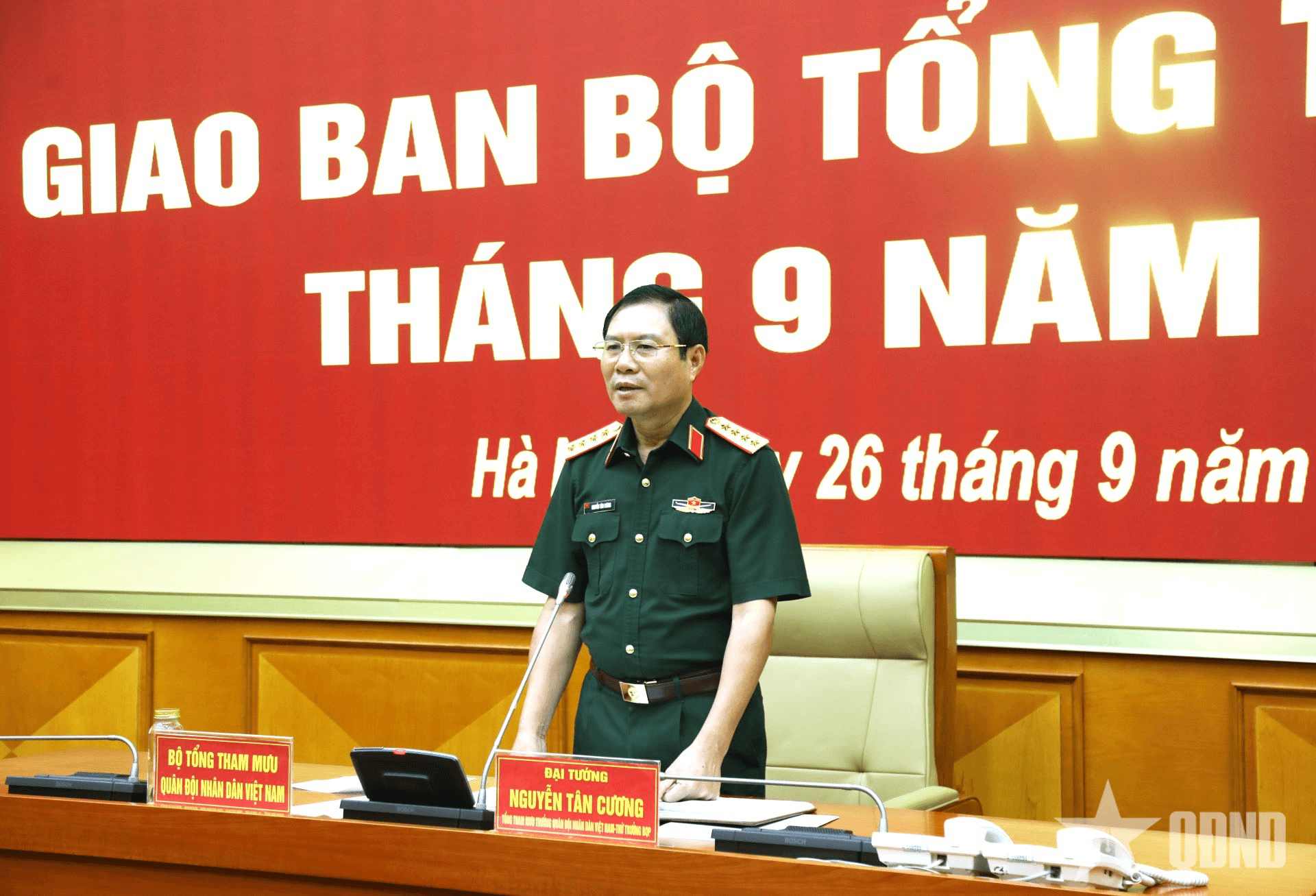 Đại tướng Nguyễn Tân Cương chủ trì Hội nghị giao ban Bộ Tổng Tham mưu tháng 9-2025