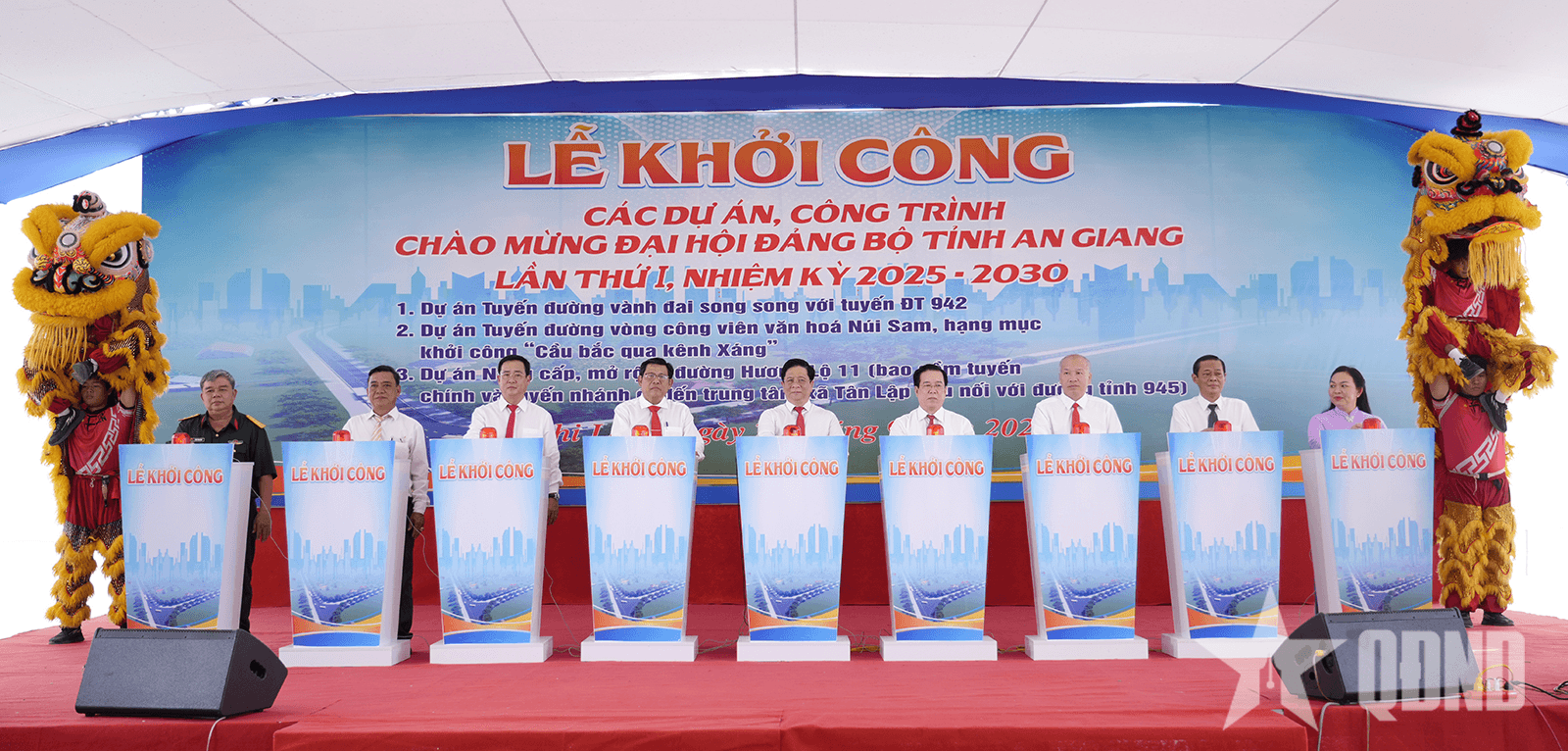 An Giang: Khởi công 3 dự án chào mừng Đại hội đại biểu Đảng bộ lần thứ I