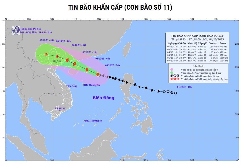 Một loạt tỉnh cấm biển, triển khai ứng phó với bão số 11