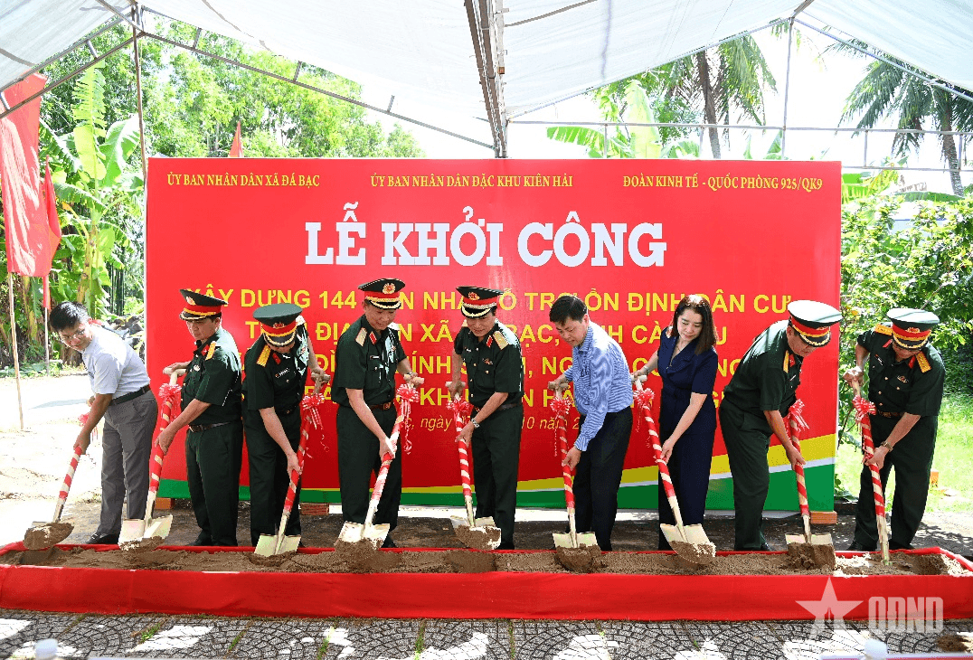 Quân khu 9 khởi công 144 nhà tình nghĩa tại An Giang và Cà Mau