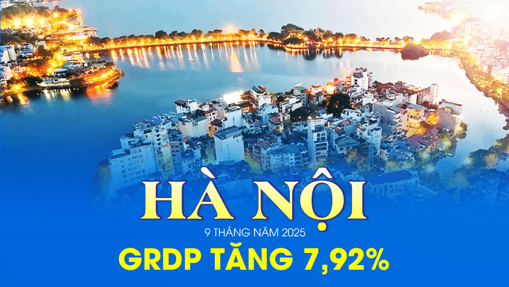 Tổng sản phẩm trên địa bàn (GRDP) của Hà Nội tăng 7,92%