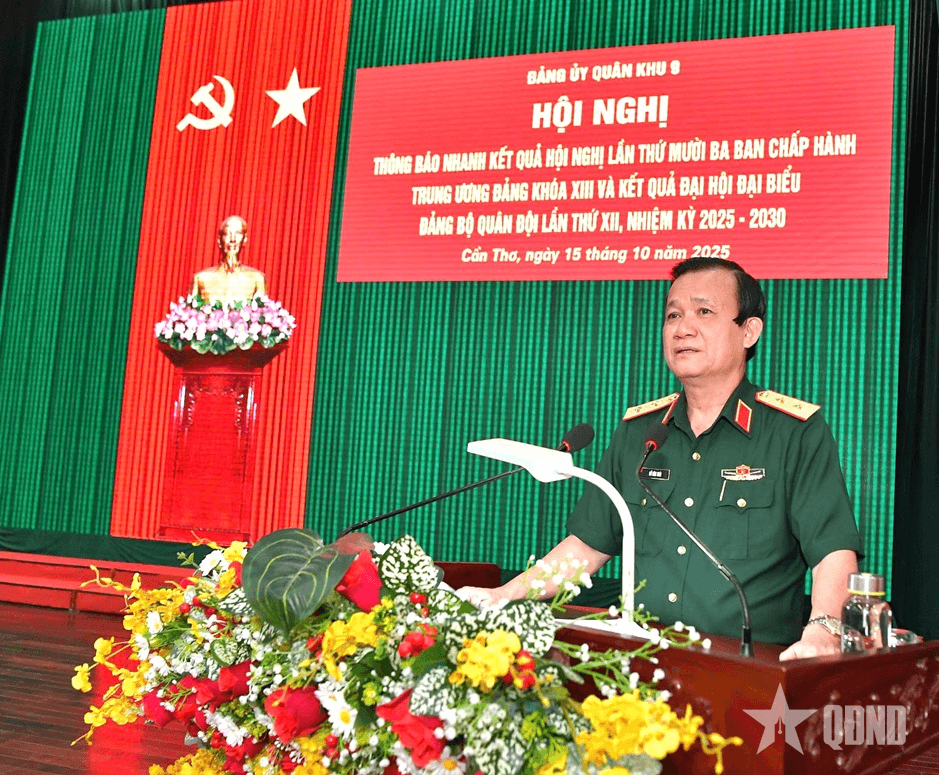Quân khu 9: Thông báo nhanh kết quả Hội nghị Trung ương lần thứ XIII và Đại hội đại biểu Đảng bộ Quân đội