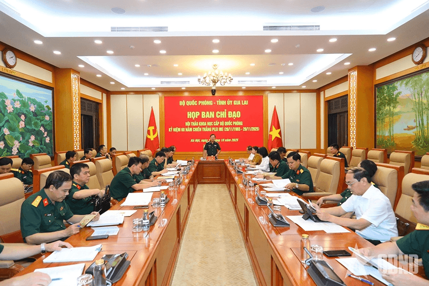 Họp Ban chỉ đạo Hội thảo khoa học cấp Bộ Quốc phòng kỷ niệm 60 năm Chiến thắng Plei Me