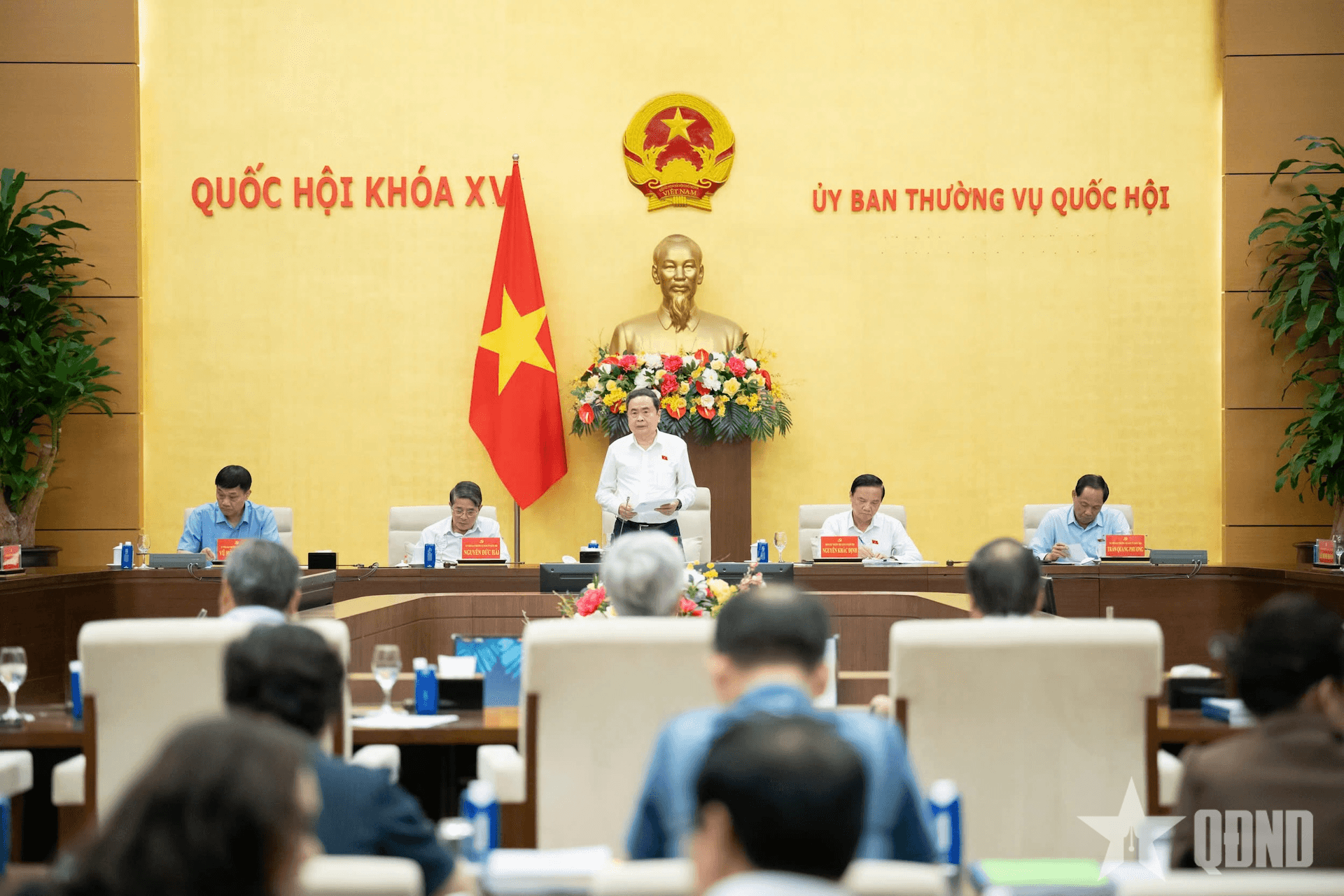 Chủ tịch Quốc hội Trần Thanh Mẫn chủ trì hội nghị với trưởng đoàn đại biểu Quốc hội các tỉnh, thành phố trước Kỳ họp thứ mười