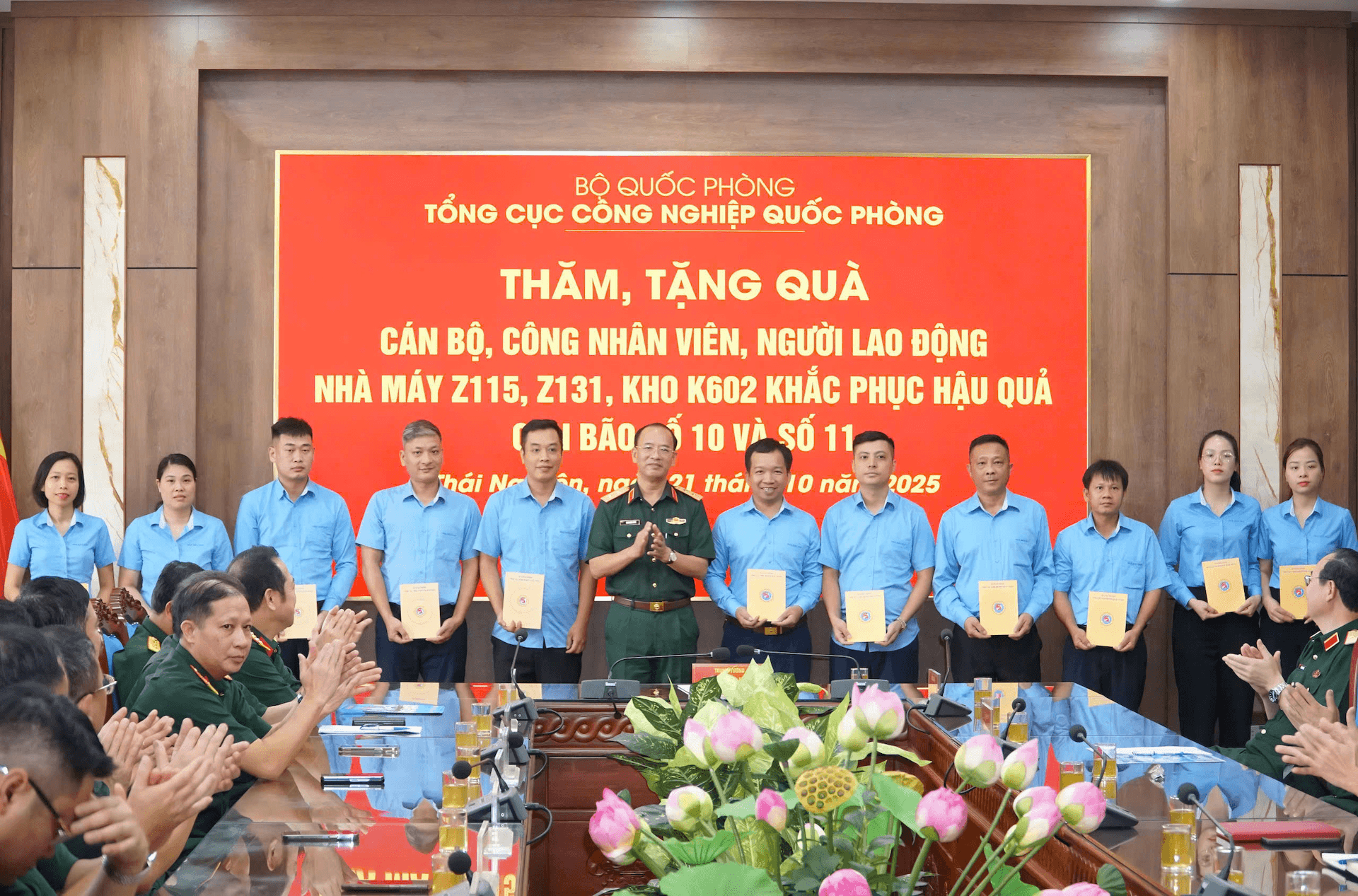 Tổng cục Công nghiệp Quốc phòng thăm hỏi, tặng quà, khắc phục hậu quả bão, lũ trên địa bàn tỉnh Thái Nguyên