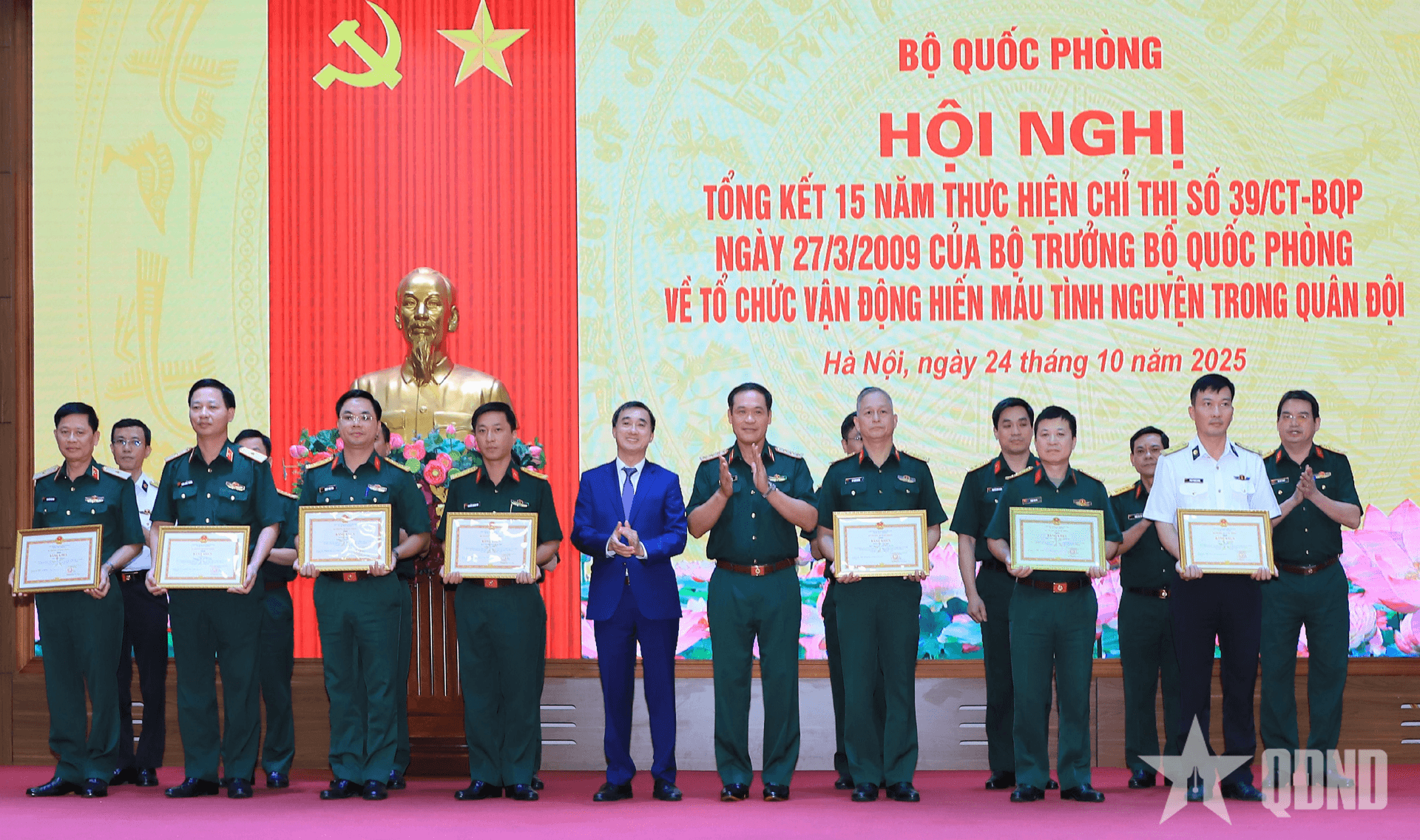 Bộ Quốc phòng tổng kết 15 năm thực hiện Chỉ thị số 39/CT-BQP về hiến máu tình nguyện