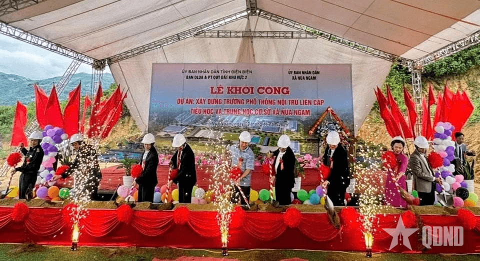 Điện Biên: Đồng loạt khởi công 3 trường nội trú liên cấp tại các xã biên giới
