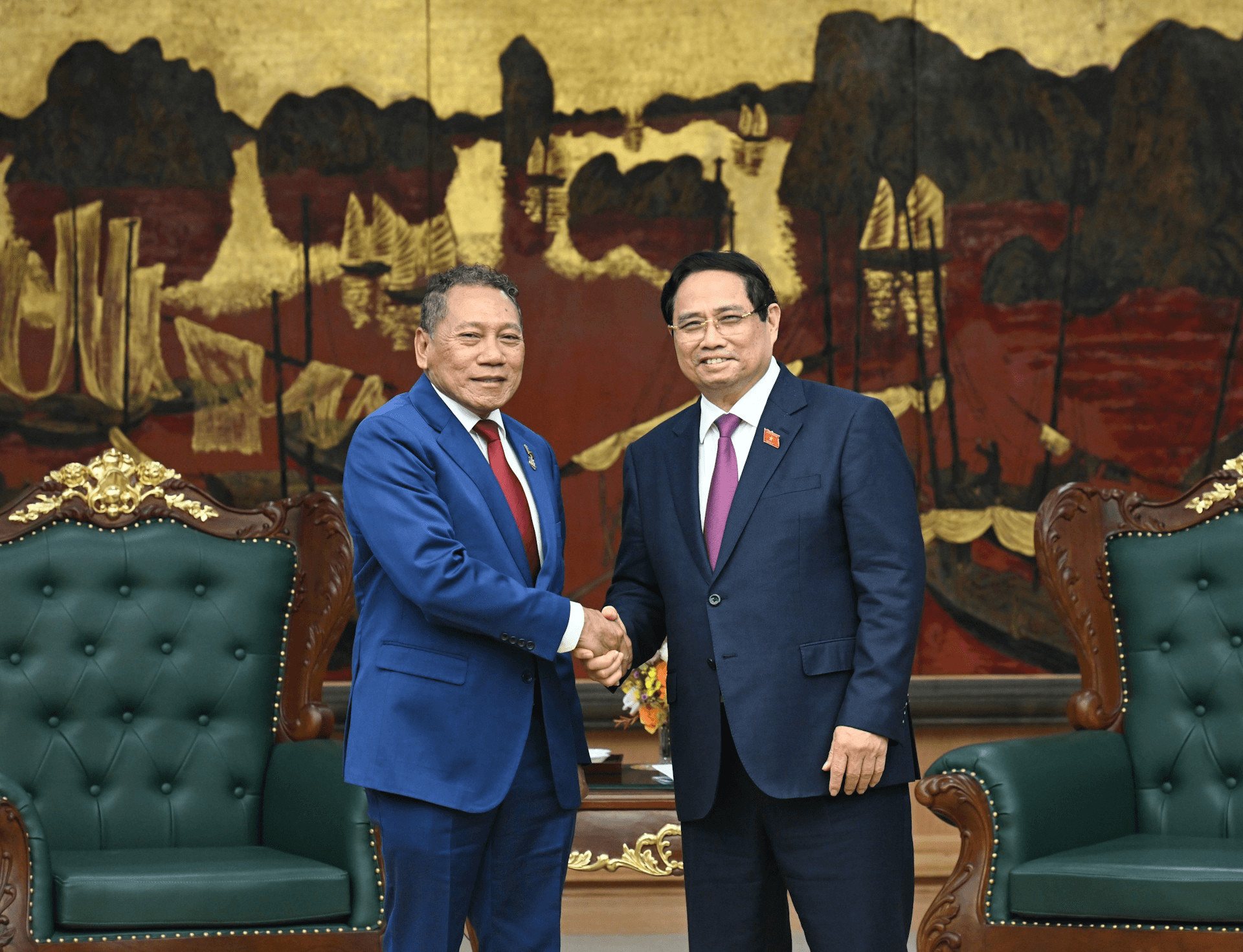 Thủ tướng Phạm Minh Chính tiếp Bộ trưởng Ngoại giao và Ngoại thương Quần đảo Solomon