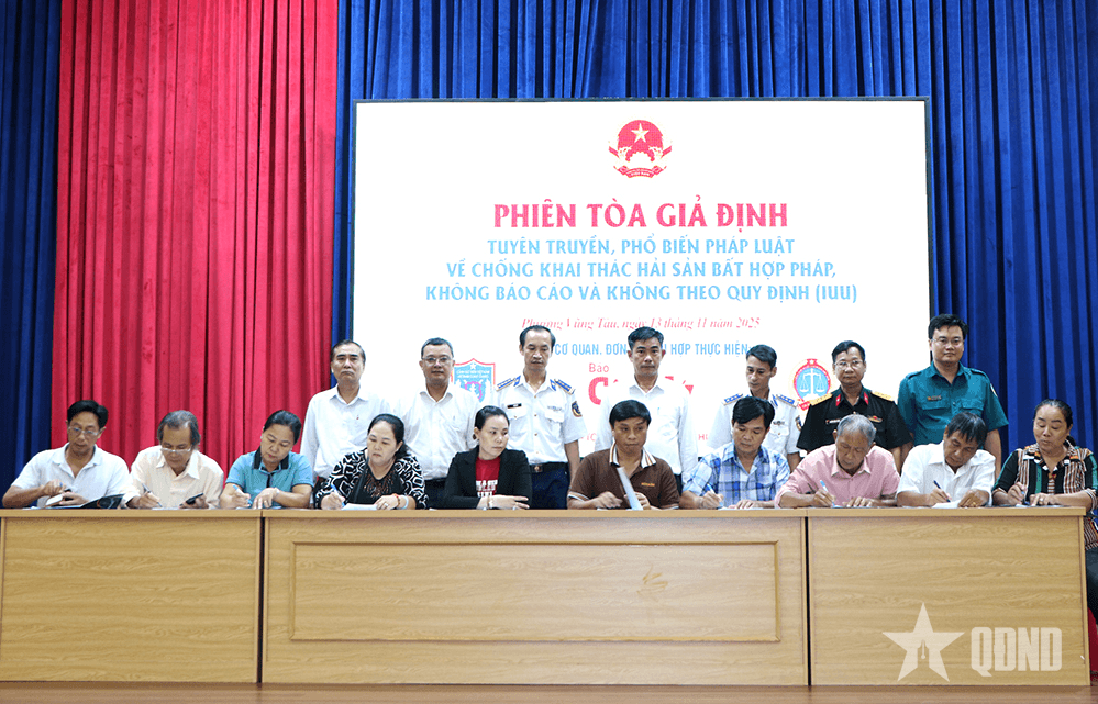 Vùng Cảnh sát biển 3 phối hợp tuyên truyền phòng, chống IUU thông qua phiên tòa giả định