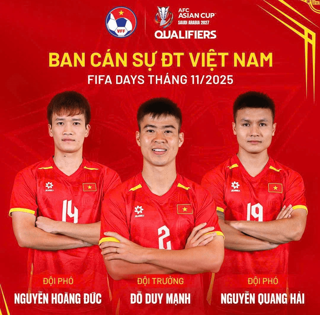 Duy Mạnh đeo băng đội trưởng đội tuyển Việt Nam