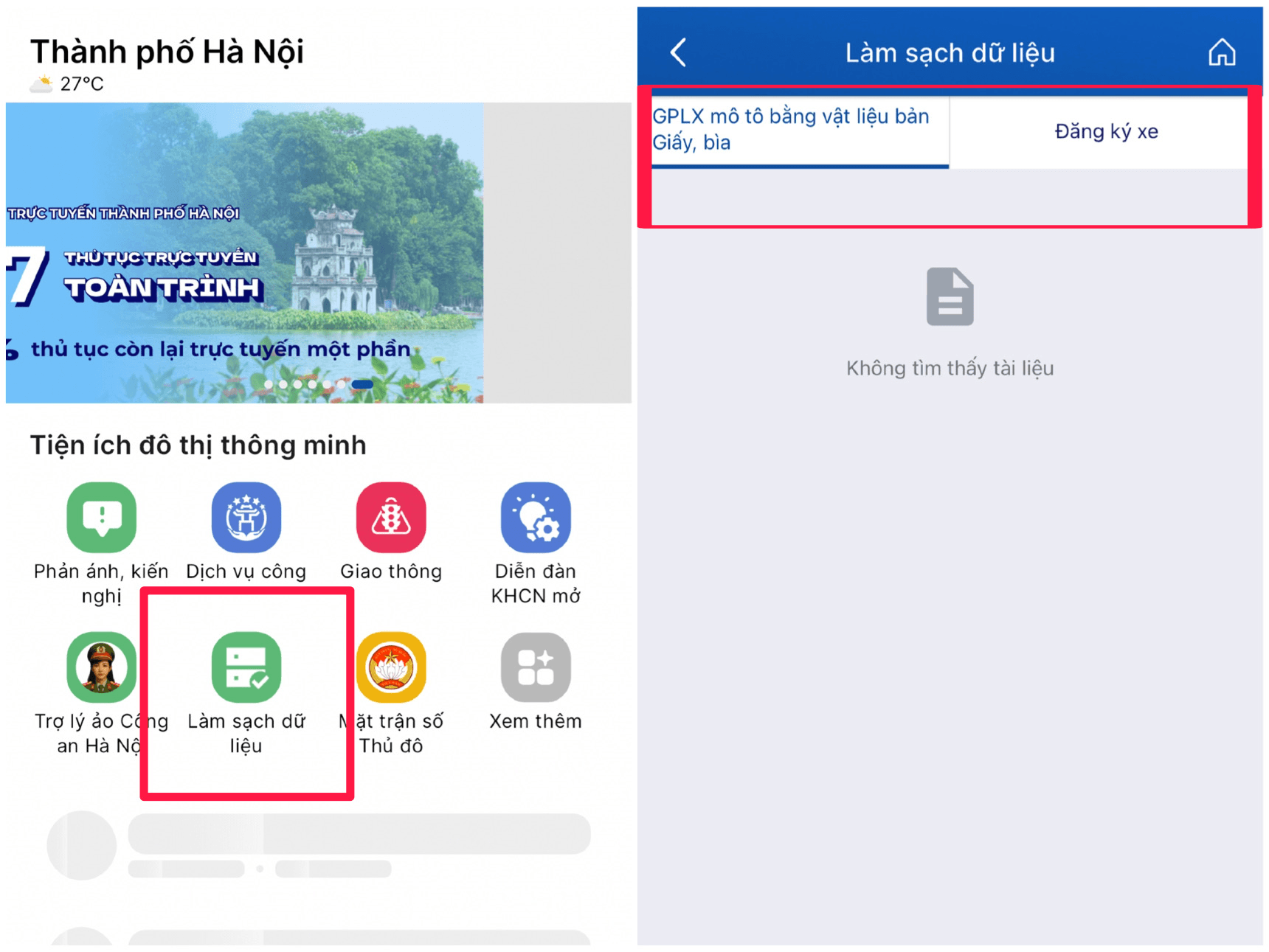 Người dân cần làm gì để làm sạch dữ liệu phương tiện và Giấy phép lái xe?