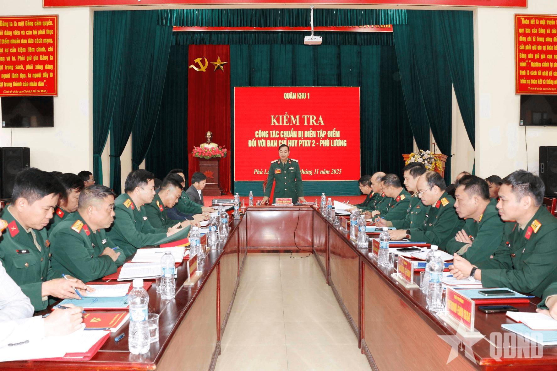 Quân khu 1 kiểm tra công tác chuẩn bị diễn tập điểm đối với Ban Chỉ huy PTKV-2 Phú Lương
