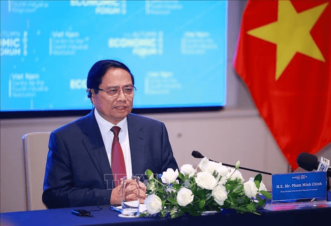 Thủ tướng Phạm Minh Chính làm việc với các doanh nghiệp quốc tế về lĩnh vực tài chính