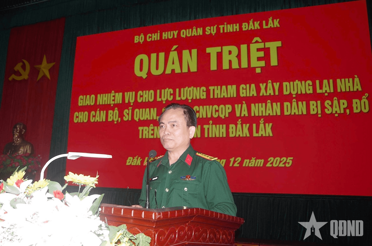 Bộ CHQS tỉnh Đắk Lắk: 150 cán bộ, chiến sĩ lên đường xây nhà ở cho người dân bị thiệt hại do bão lũ