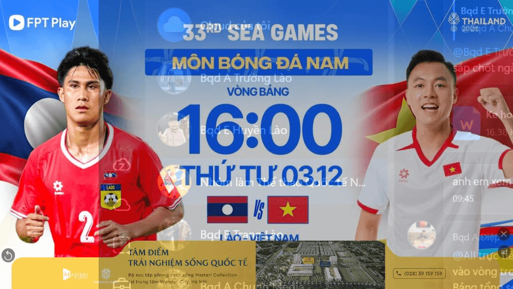 Lịch thi đấu SEA Games 33 (3-12): U22 Việt Nam so tài U22 Lào