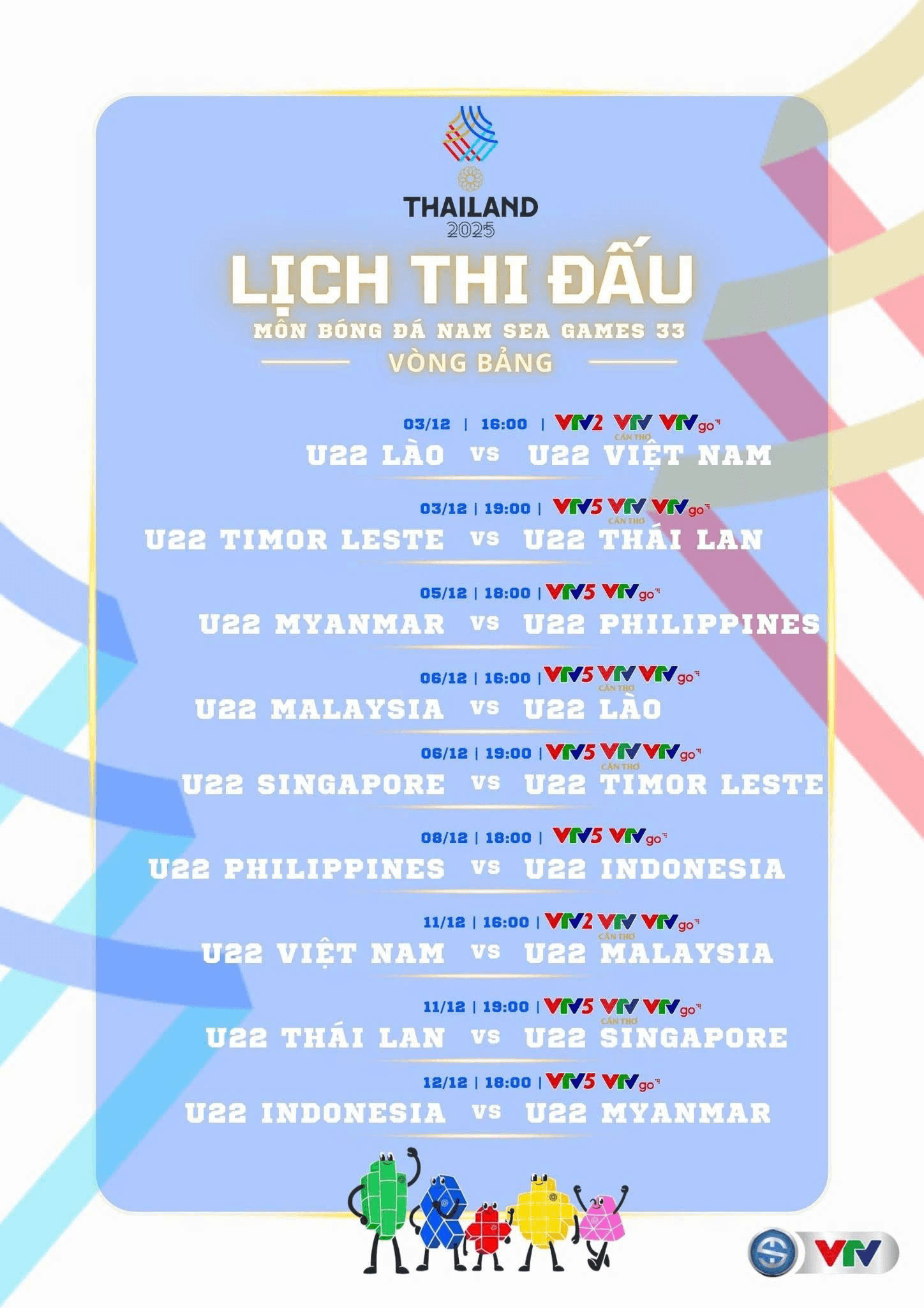 Xem U22 Việt Nam thi đấu SEA Games 33 trên kênh nào?