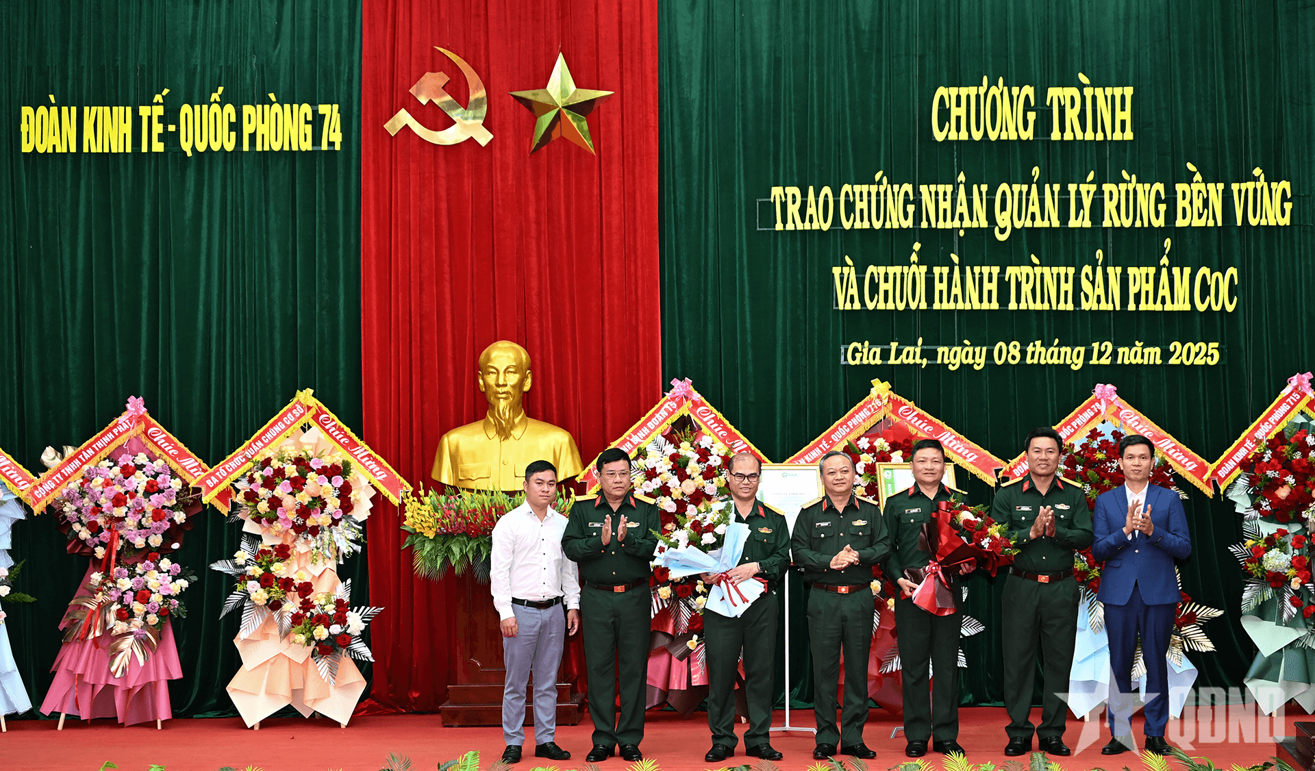 Đoàn Kinh tế - Quốc phòng 74 (Binh đoàn 15) được trao chứng nhận quản lý rừng bền vững