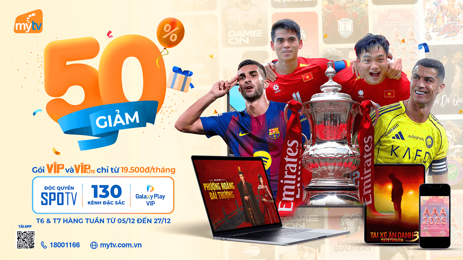 MyTV ưu đãi 50% - Đón đại tiệc SEA Games, bóng đá châu Âu và giải trí cuối năm