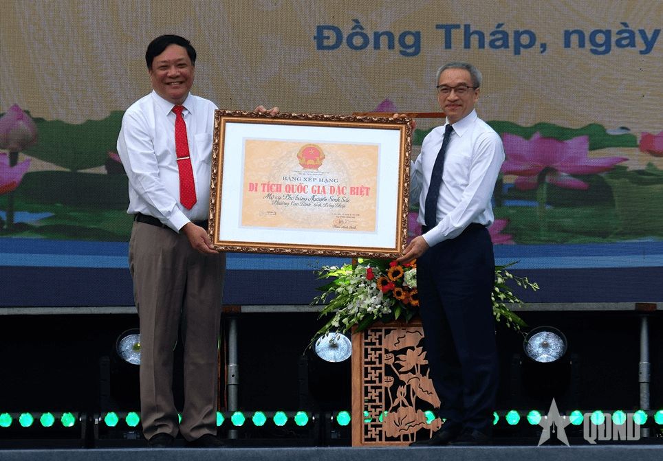 Đồng Tháp: Đón nhận bằng xếp hạng Di tích quốc gia đặc biệt mộ cụ Phó bảng Nguyễn Sinh Sắc