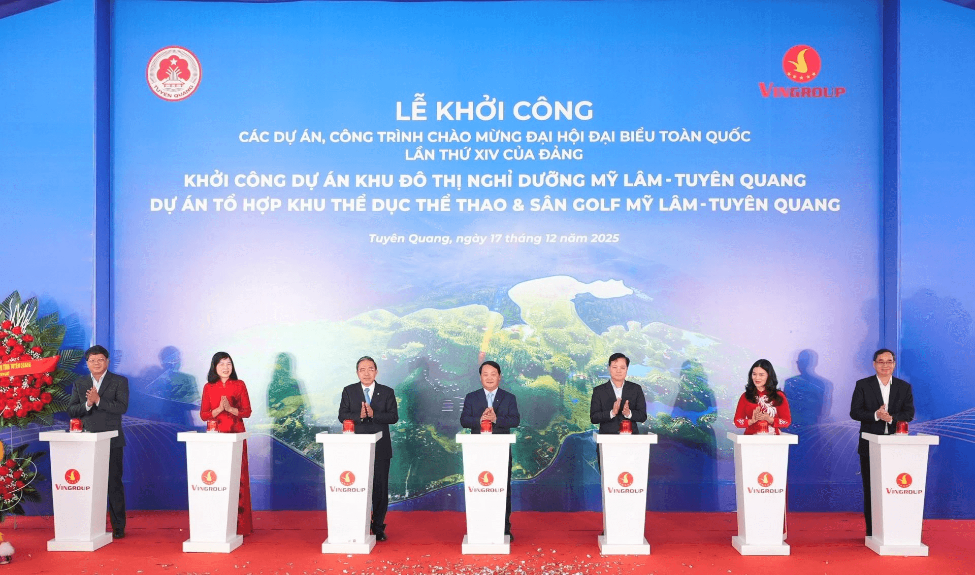 Vingroup khởi công đô thị nghỉ dưỡng suối khoáng và tổ hợp thể dục thể thao Mỹ Lâm - Tuyên Quang