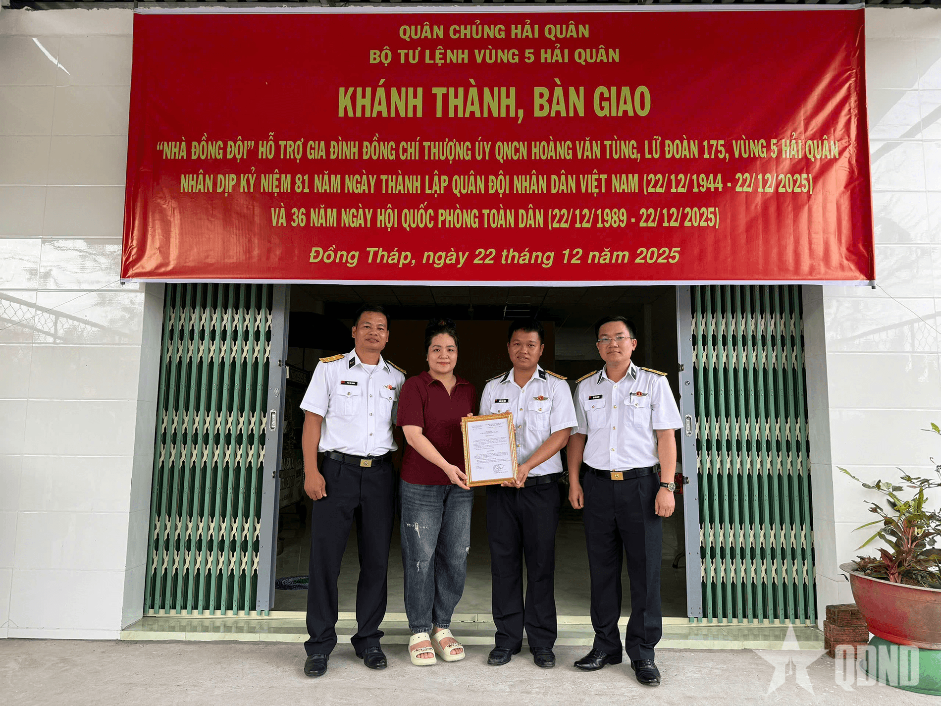 Vùng 5 Hải quân khánh thành, bàn giao nhà đồng đội