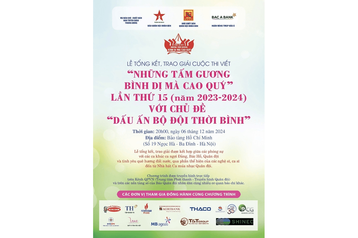 Lễ tổng kết, trao giải cuộc thi viết "Những tấm gương bình dị mà cao quý" lần thứ 15 (năm 2023-2024)