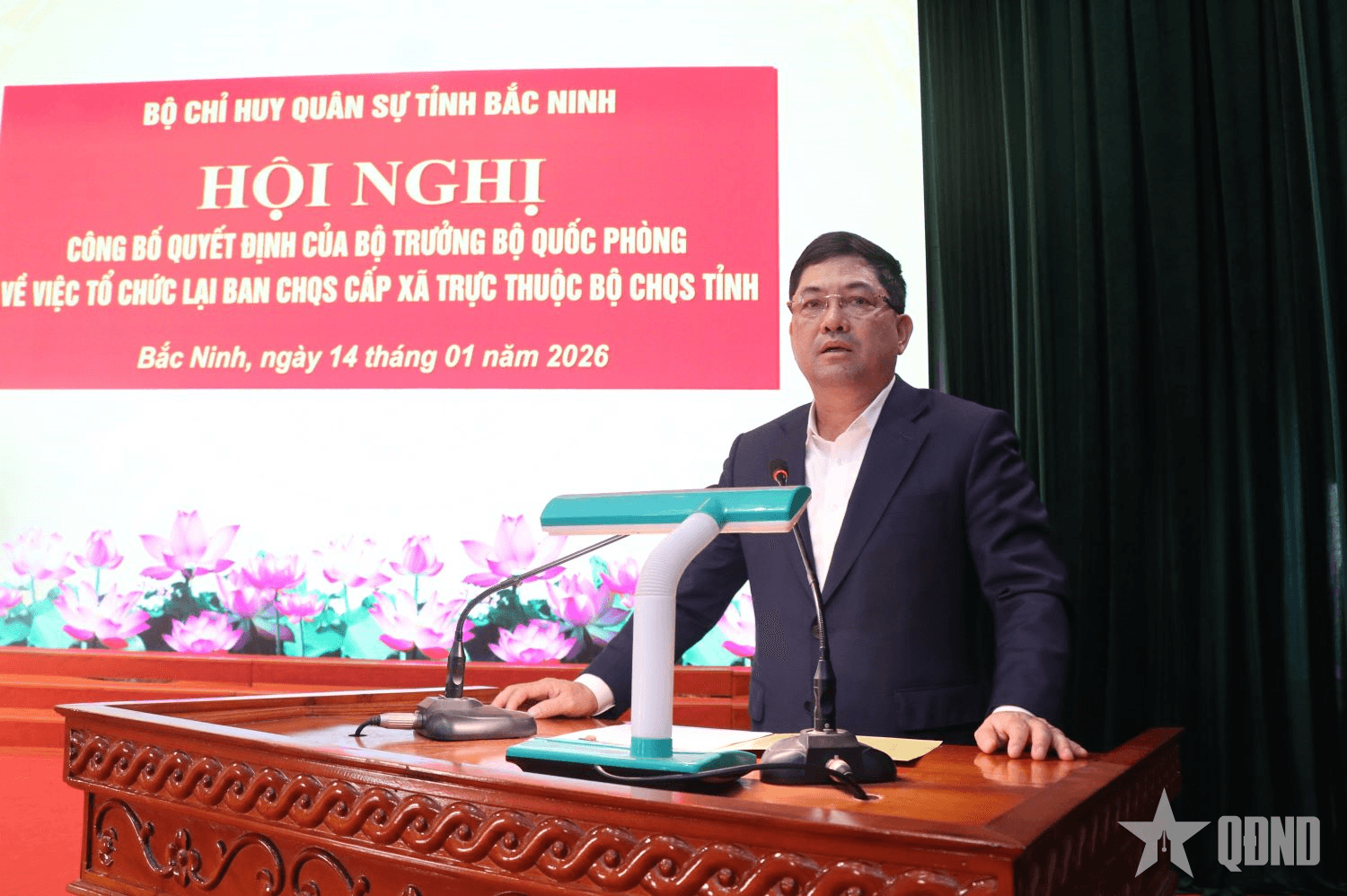 Bắc Ninh: Công bố quyết định về tổ chức lại Ban CHQS cấp xã