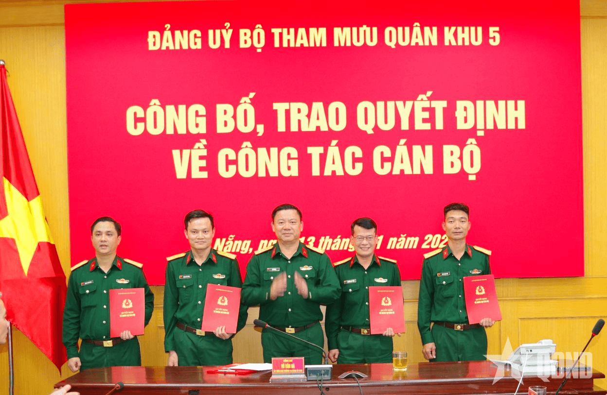 Bộ Tham mưu Quân khu 5: Bốn cán bộ được bổ nhiệm Chỉ huy trưởng Ban CHQS cấp xã